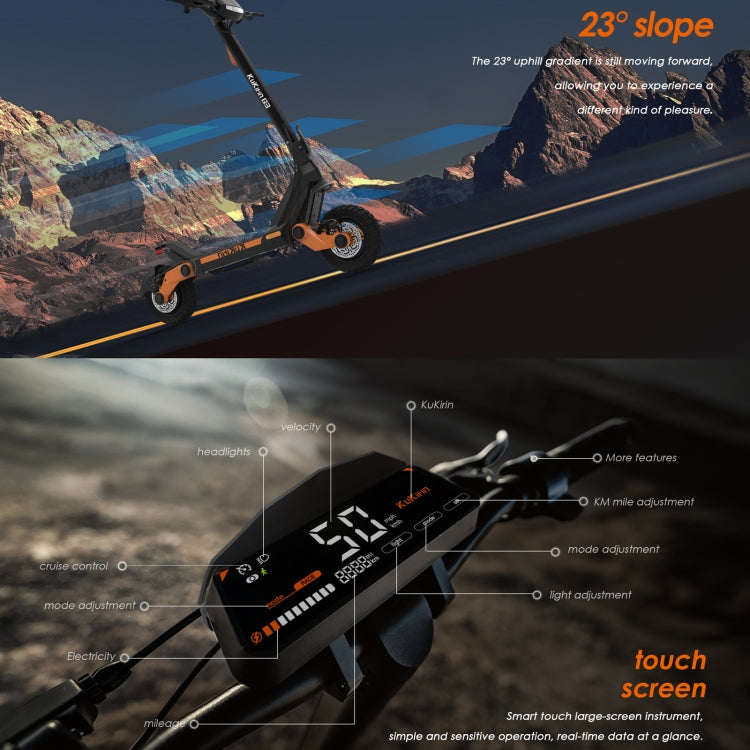 [EU Warehouse] Kukirin G3 10 inch Tires 1200W 52V 18AH Three-speed Folding Electric Offroad Scooter with LED Display