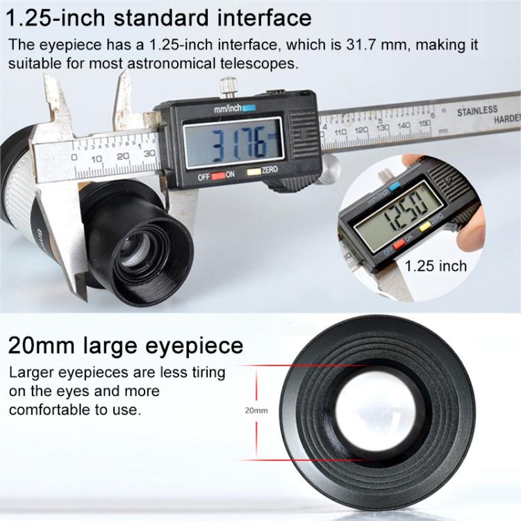Astronomical Telescope 8-24mm All-metal Continuous Zoom Eyepiece  - Silver