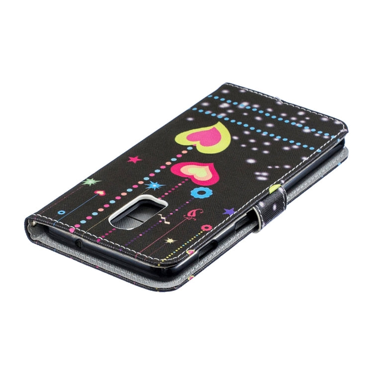 Colored Heart Pattern Horizontal Flip Leather Case for OnePlus 6T, with Holder & Card Slots & Wallet