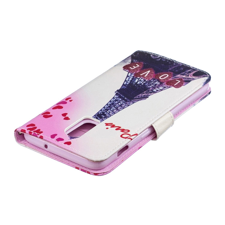 Love Tower Pattern Horizontal Flip Leather Case for OnePlus 6T, with Holder & Card Slots & Wallet