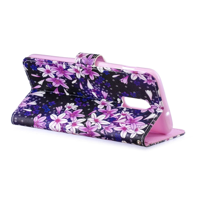 Lily Pattern Horizontal Flip Leather Case for OnePlus 6T, with Holder & Card Slots & Wallet