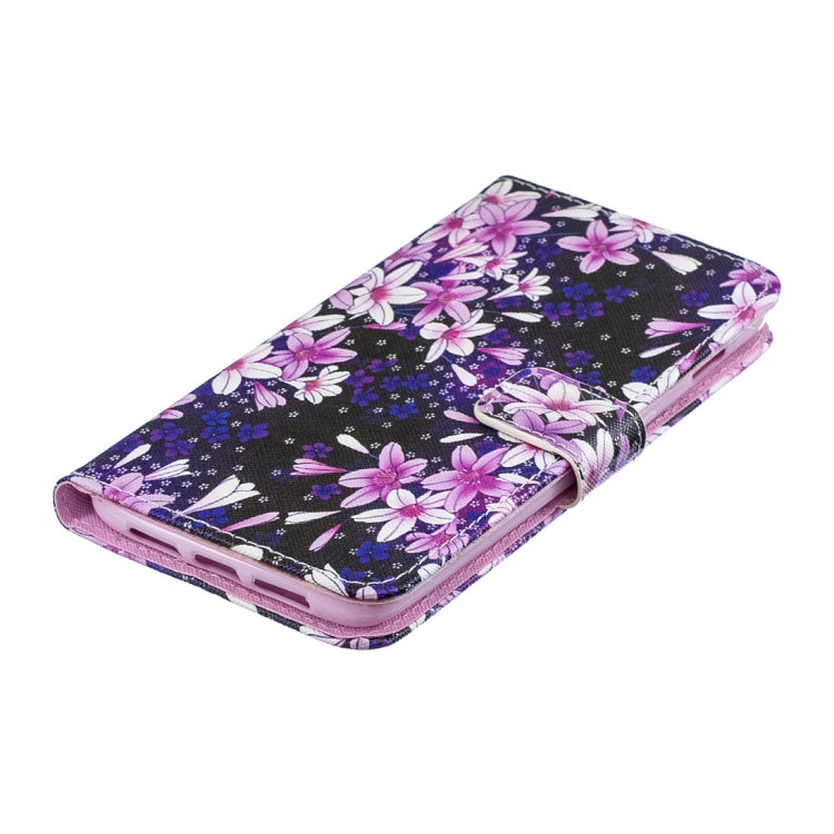 Lily Pattern Horizontal Flip Leather Case for OnePlus 6T, with Holder & Card Slots & Wallet