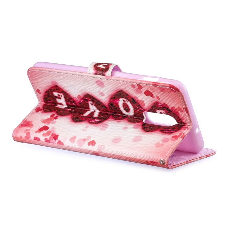 Love Pattern Horizontal Flip Leather Case for OnePlus 6T, with Holder & Card Slots & Wallet