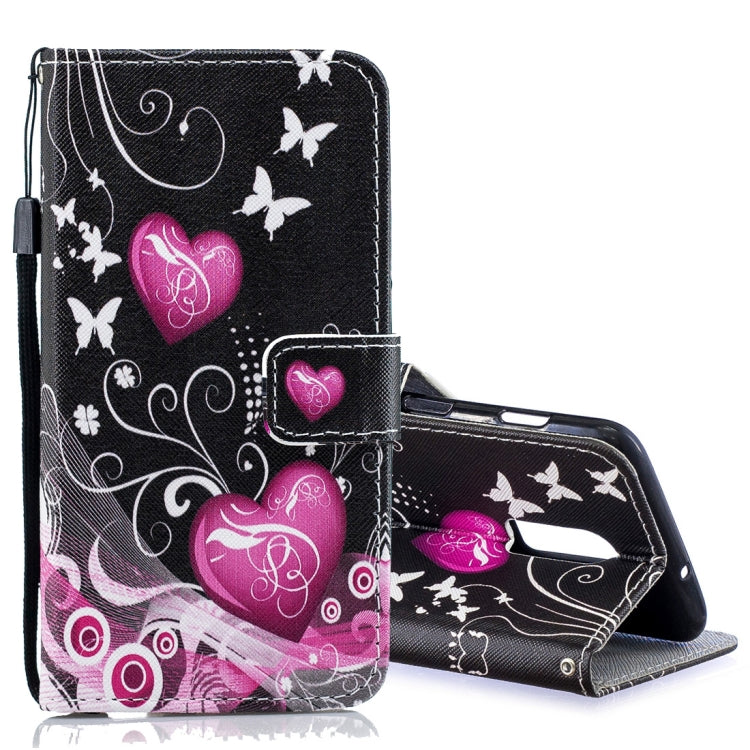 Peach Heart Pattern Horizontal Flip Leather Case for OnePlus 6T, with Holder & Card Slots & Wallet