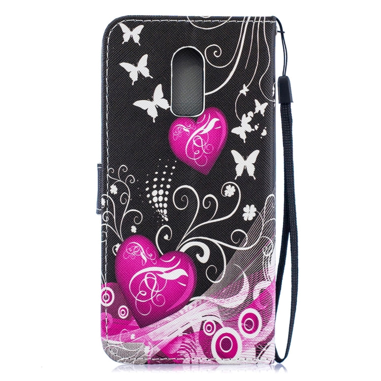 Peach Heart Pattern Horizontal Flip Leather Case for OnePlus 6T, with Holder & Card Slots & Wallet