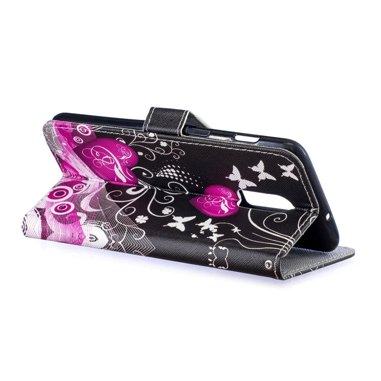 Peach Heart Pattern Horizontal Flip Leather Case for OnePlus 6T, with Holder & Card Slots & Wallet