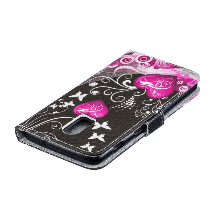 Peach Heart Pattern Horizontal Flip Leather Case for OnePlus 6T, with Holder & Card Slots & Wallet