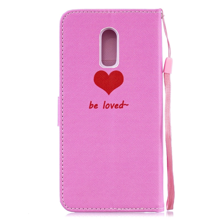 Heart Pattern Horizontal Flip Leather Case for OnePlus 6T, with Holder & Card Slots & Wallet