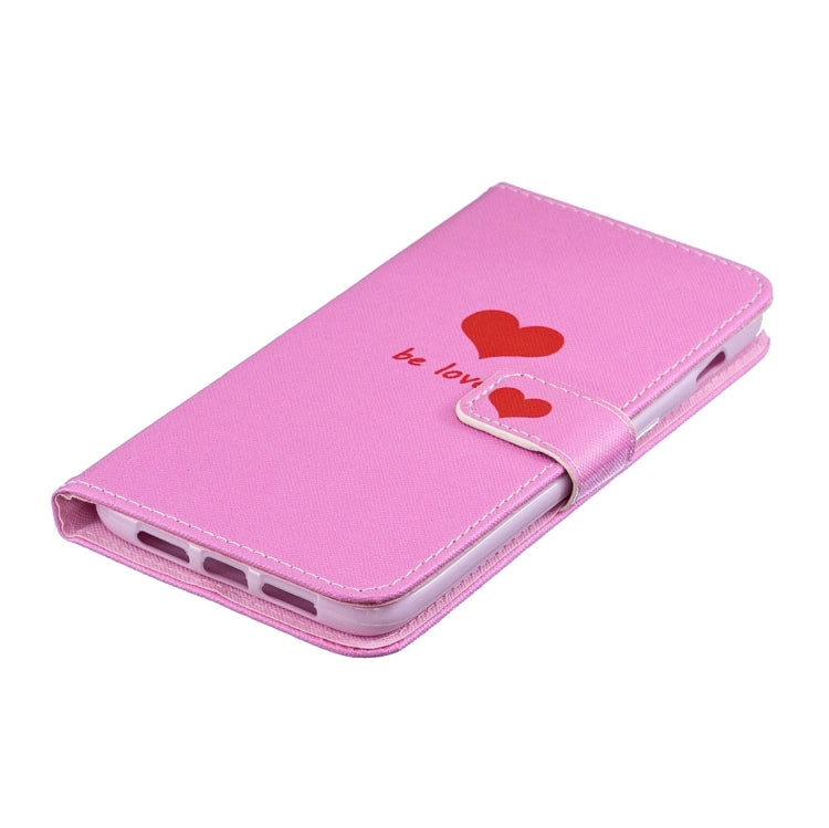 Heart Pattern Horizontal Flip Leather Case for OnePlus 6T, with Holder & Card Slots & Wallet