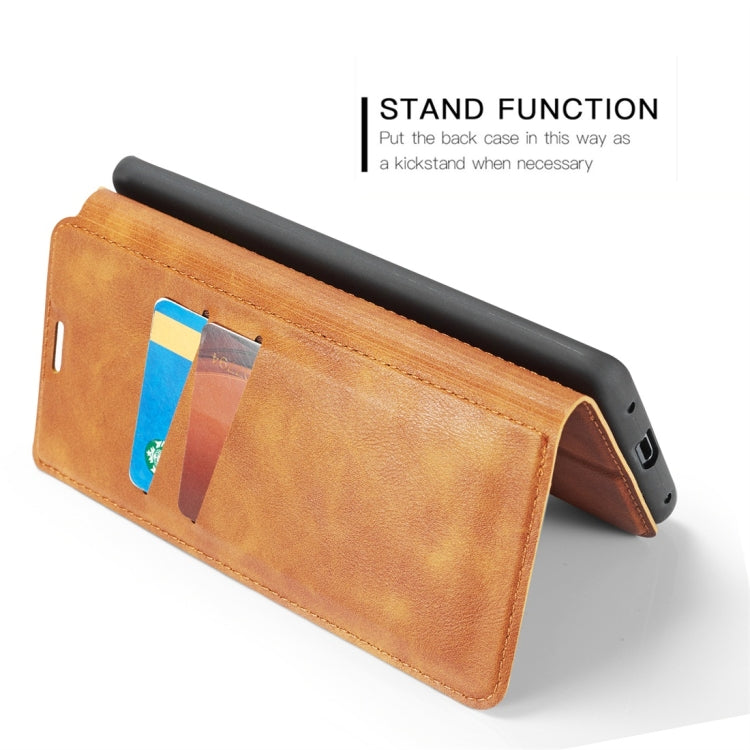 Retro Simple Ultra-thin Magnetic Horizontal Flip Leather Case for OnePlus 7, with Holder & Card Slots & Lanyard