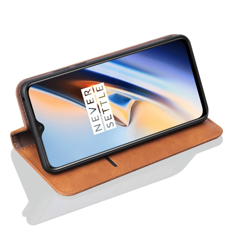 Casual Style Retro Crazy Horse Texture Horizontal Flip Leather Case for OnePlus 7, with Card Slots & Holder & Wallet