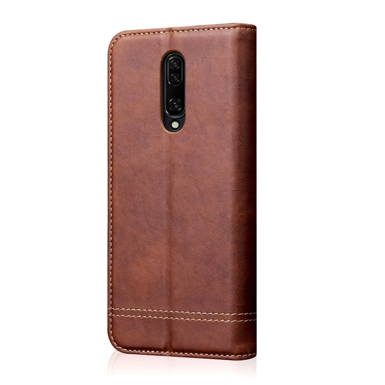 Casual Style Retro Crazy Horse Texture Horizontal Flip Leather Case for OnePlus 7 Pro, with Card Slots & Holder & Wallet