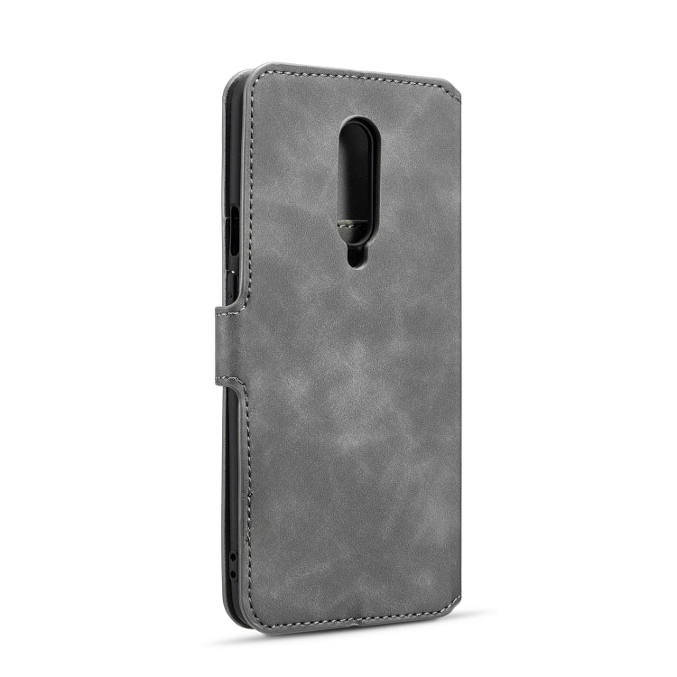 DG.MING Retro Oil Side Horizontal Flip Case for OnePlus 7 Pro, with Holder & Card Slots & Wallet