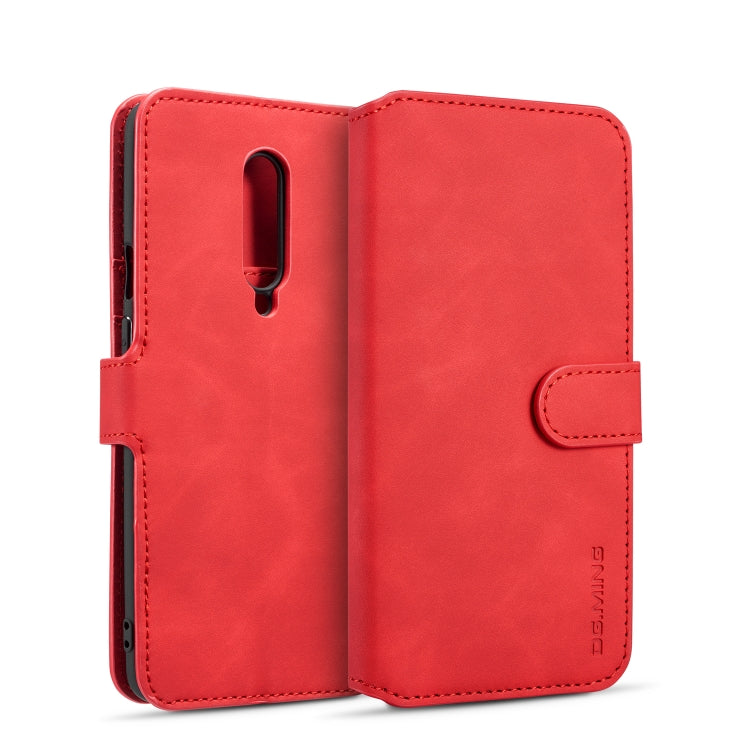 DG.MING Retro Oil Side Horizontal Flip Case for OnePlus 7 Pro, with Holder & Card Slots & Wallet