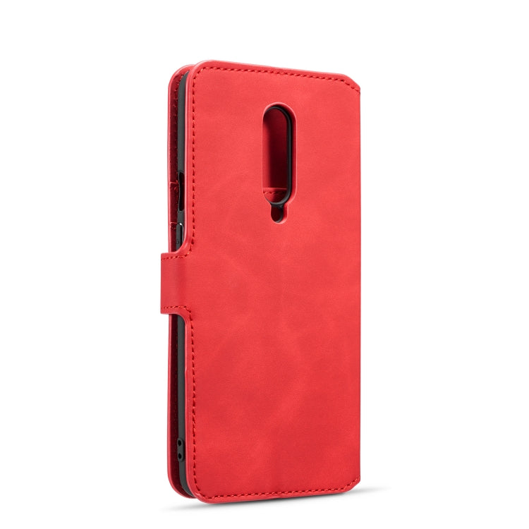 DG.MING Retro Oil Side Horizontal Flip Case for OnePlus 7 Pro, with Holder & Card Slots & Wallet