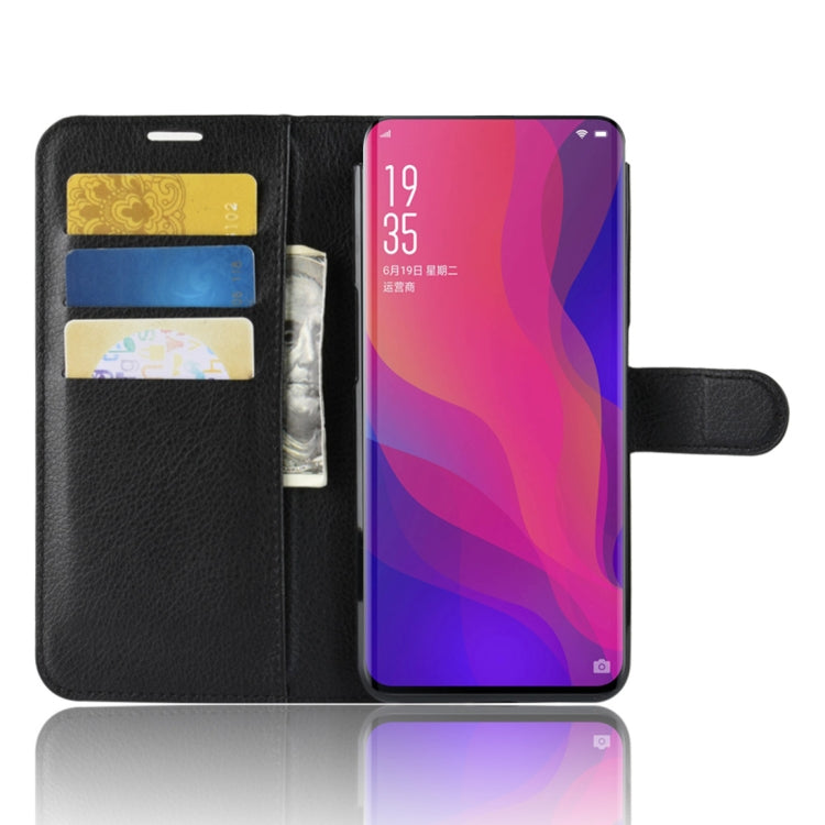 Litchi Texture Horizontal Flip PU Leather Case for OPPO Find X, with Holder & Card Slots & Wallet