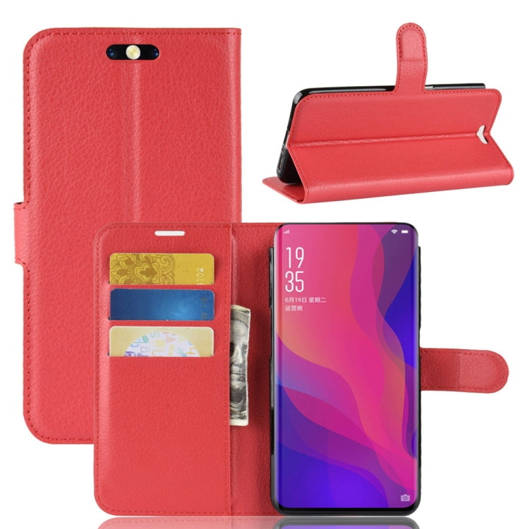 Litchi Texture Horizontal Flip PU Leather Case for OPPO Find X, with Holder & Card Slots & Wallet