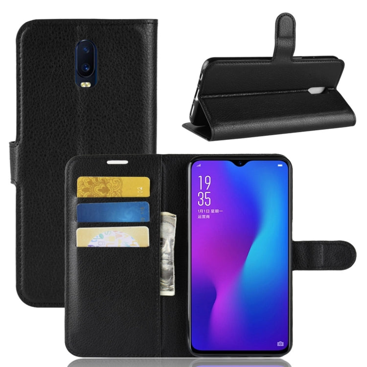 Litchi Texture Horizontal Flip PU Leather Case for OPPO R17, with Holder & Card Slots & Wallet