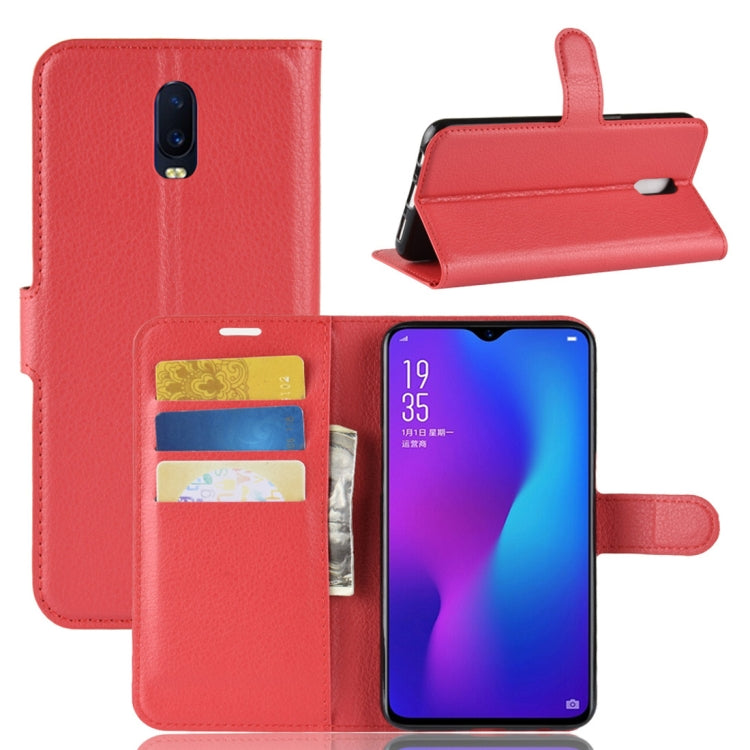 Litchi Texture Horizontal Flip PU Leather Case for OPPO R17, with Holder & Card Slots & Wallet
