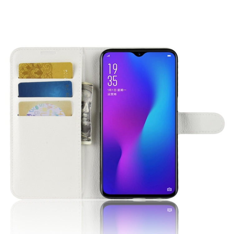 Litchi Texture Horizontal Flip PU Leather Case for OPPO R17, with Holder & Card Slots & Wallet