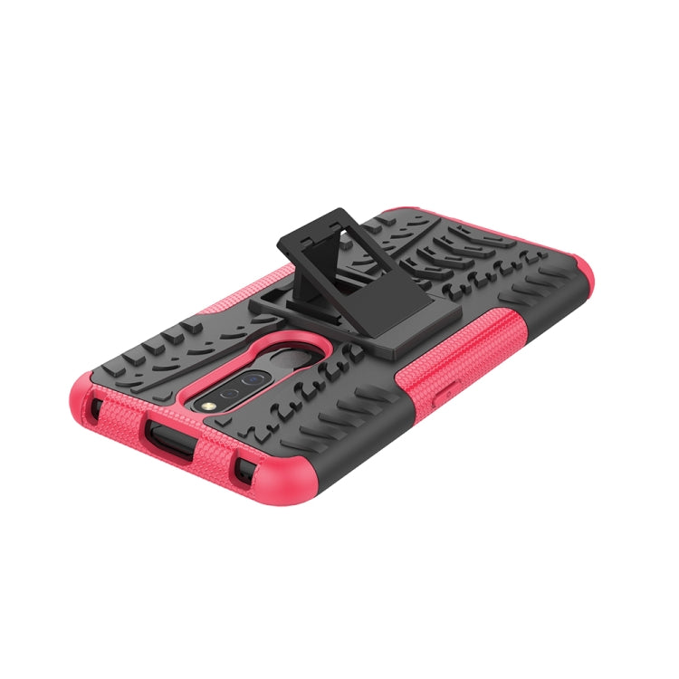 Shockproof  PC + TPU Tire Pattern Case for OPPO F11 Pro, with Holder