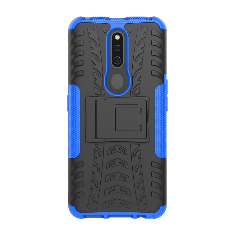 Shockproof  PC + TPU Tire Pattern Case for OPPO F11 Pro, with Holder