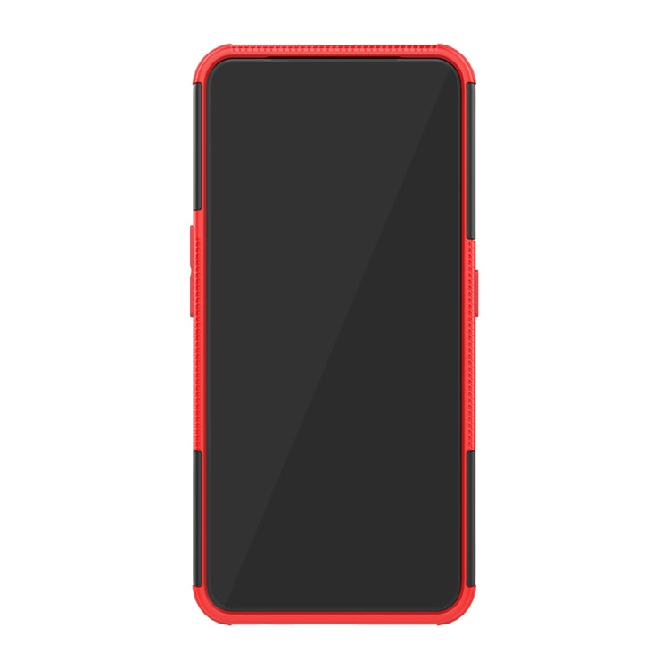 Shockproof  PC + TPU Tire Pattern Case for OPPO F11 Pro, with Holder