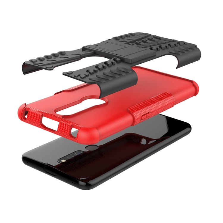 Shockproof  PC + TPU Tire Pattern Case for OPPO F11 Pro, with Holder