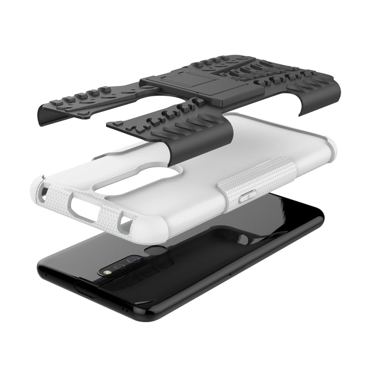 Shockproof  PC + TPU Tire Pattern Case for OPPO F11 Pro, with Holder