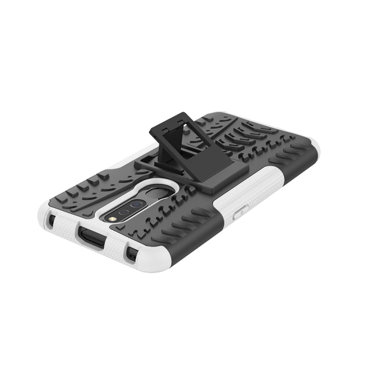 Shockproof  PC + TPU Tire Pattern Case for OPPO F11 Pro, with Holder