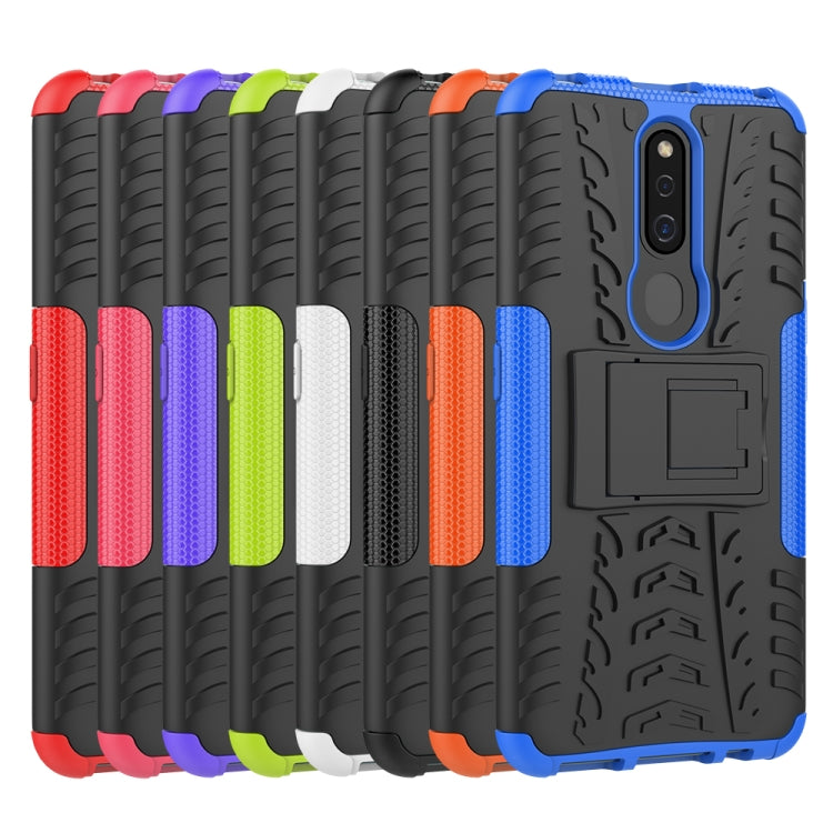 Shockproof  PC + TPU Tire Pattern Case for OPPO F11 Pro, with Holder