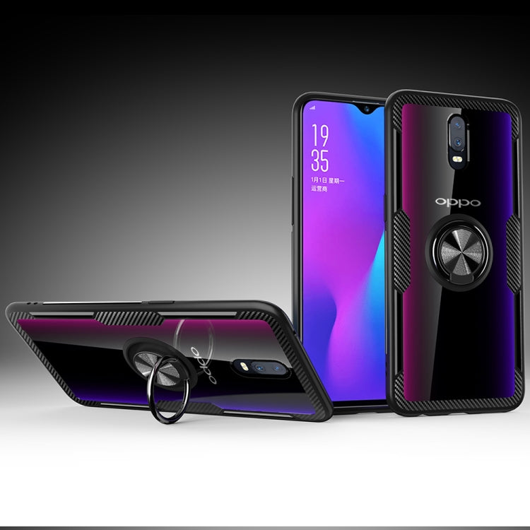 Scratchproof TPU + Acrylic Ring Bracket Protective Case for OPPO R17