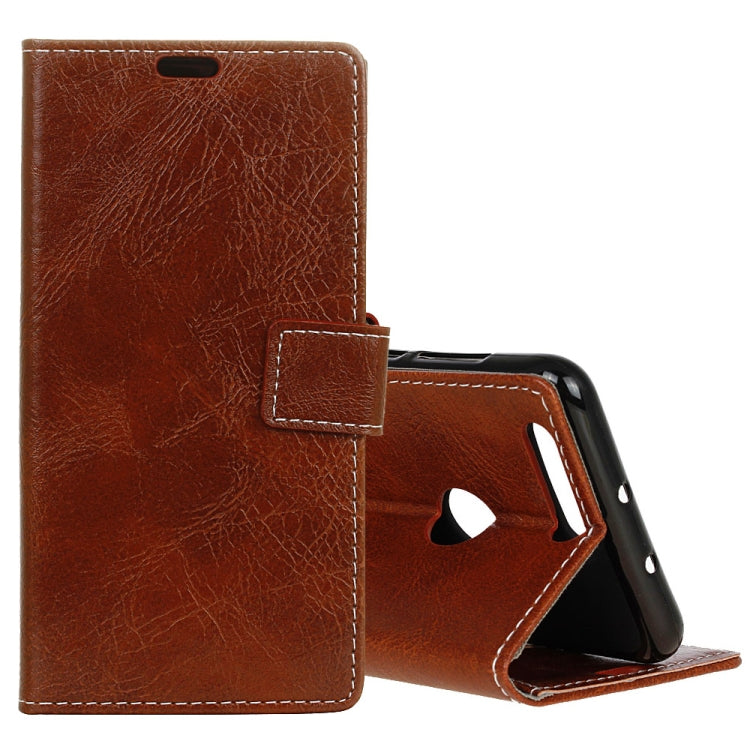 Retro Crazy Horse Texture Horizontal Flip Leather Case for OPPO A7 / AX7, with Holder & Card Slots & Photo Frame