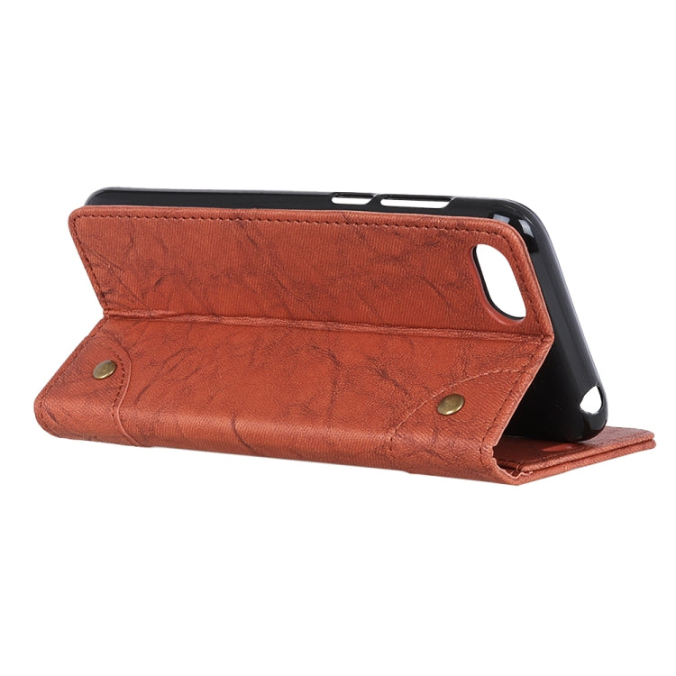 Copper Buckle Retro Crazy Horse Texture Horizontal Flip Leather Case for OPPO K1, with Holder & Card Slots & Wallet