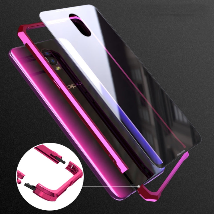 Buckle Series Metal Frame + Tempered Glass Cover Case for OPPO R17