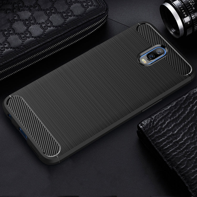Brushed Texture Carbon Fiber Shockproof TPU Case for OPPO R17