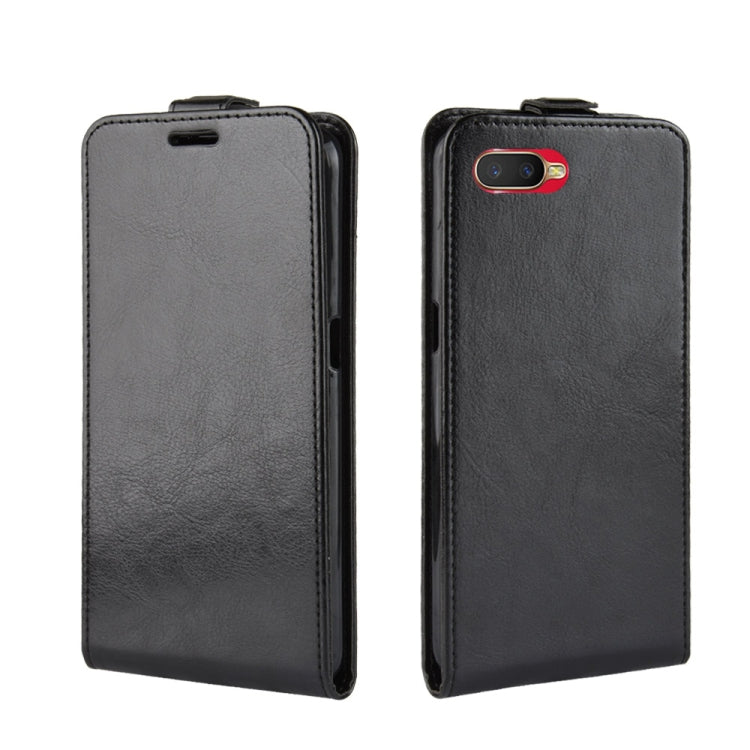 R64 Texture Single Fold Vertical Flip Leather Case for OPPO K1, with Card Slots & Wallet