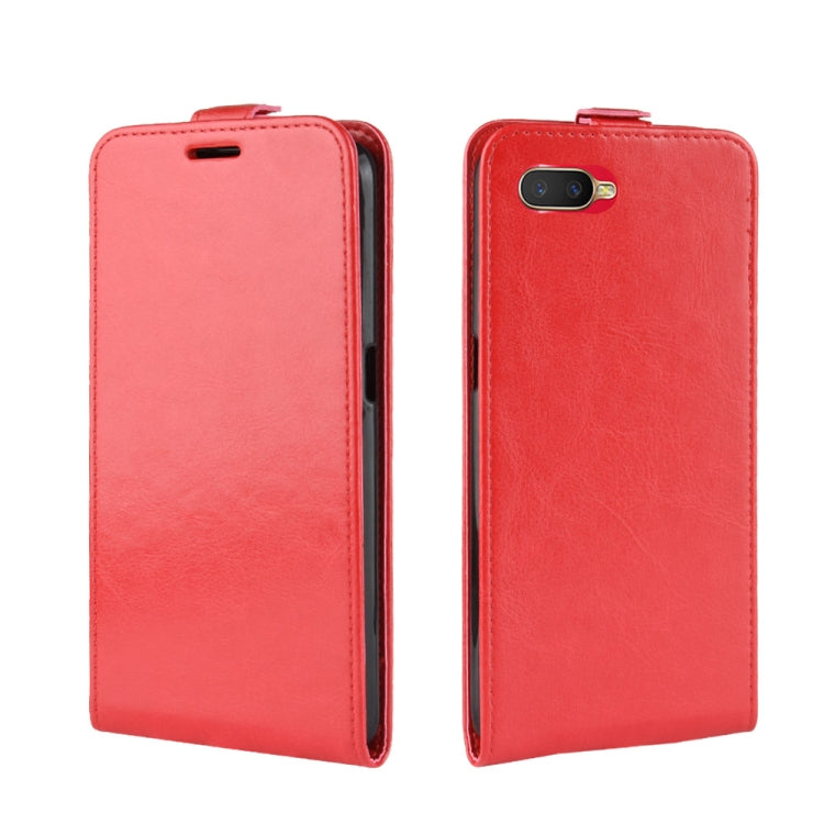 R64 Texture Single Fold Vertical Flip Leather Case for OPPO K1, with Card Slots & Wallet