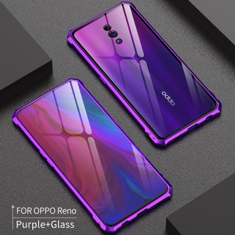 Buckle Series Metal Frame + Tempered Glass Protective Case for OPPO Reno