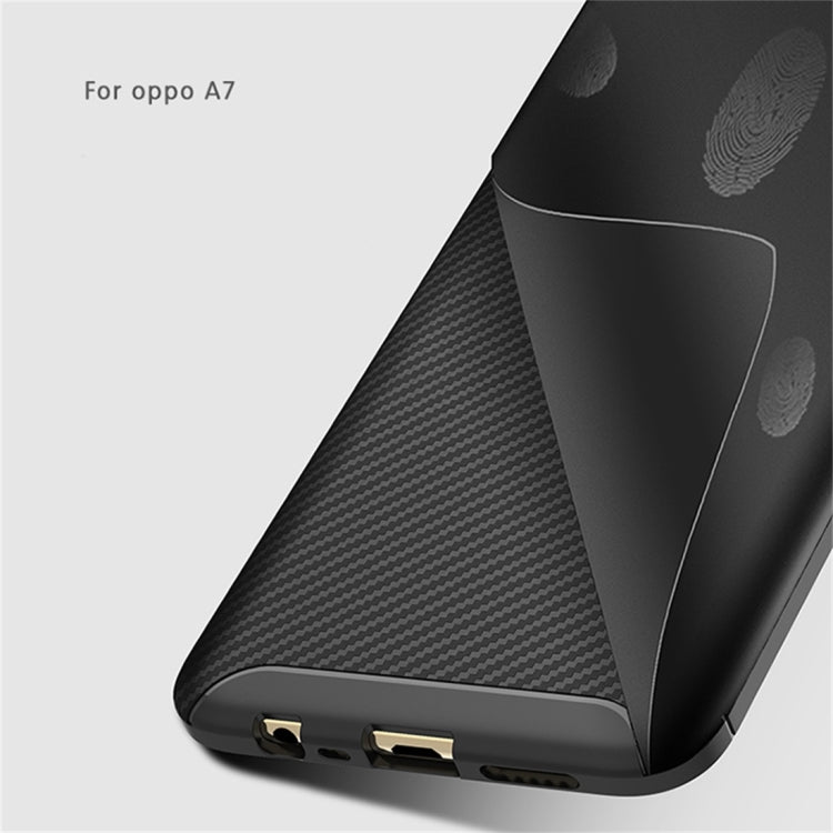 Carbon Fiber Texture Shockproof TPU Case for OPPO A7