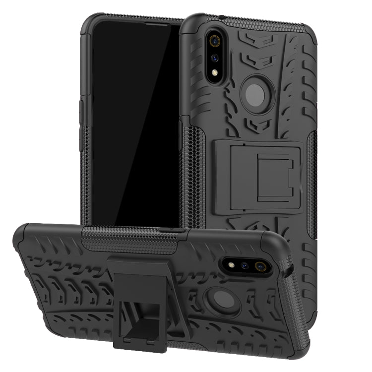 Shockproof  PC + TPU Tire Pattern Case for OPPO Realme 3 Pro, with Holder