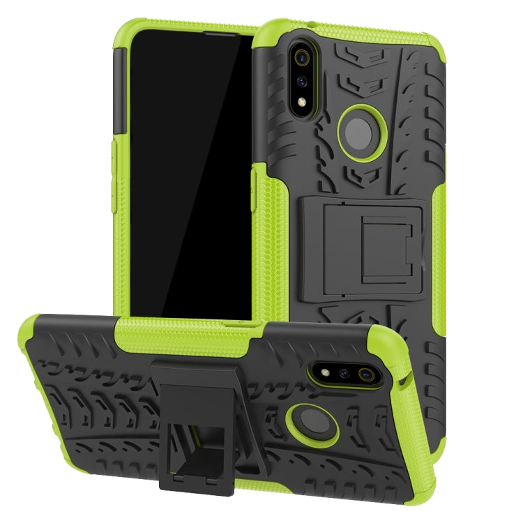 Shockproof  PC + TPU Tire Pattern Case for OPPO Realme 3 Pro, with Holder