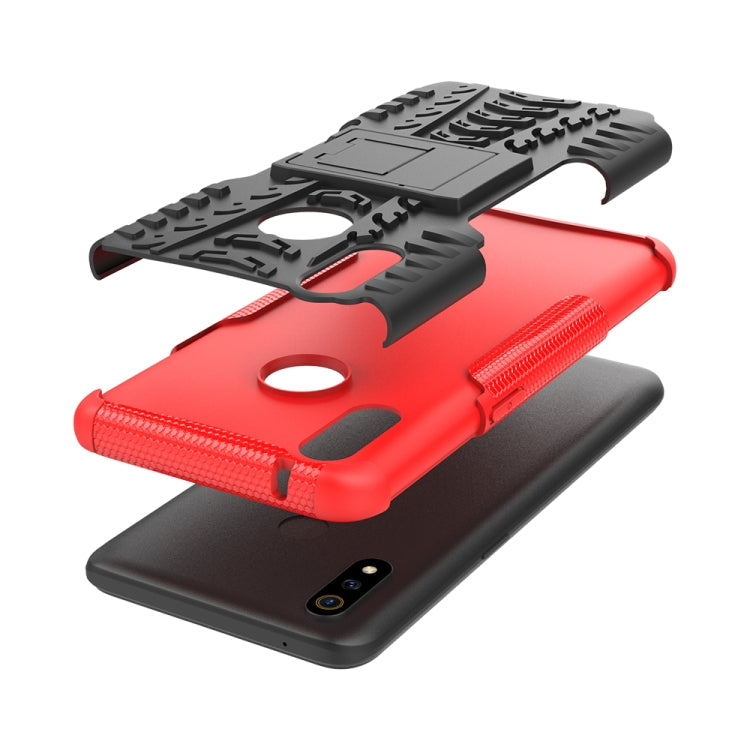 Shockproof  PC + TPU Tire Pattern Case for OPPO Realme 3 Pro, with Holder