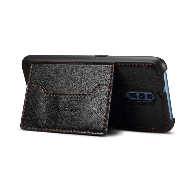 TPU + PC + PU Crazy Horse Texture Protective Case for OPPO Reno, with Holder & Card Slots