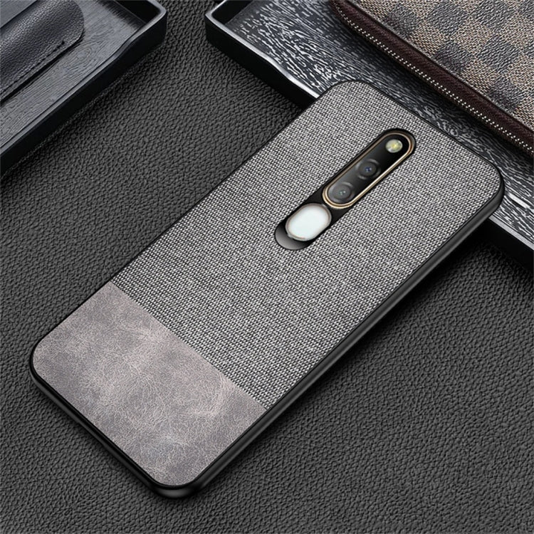 Shockproof Splicing PU + Cloth Protective Case for OPPO F11 Pro