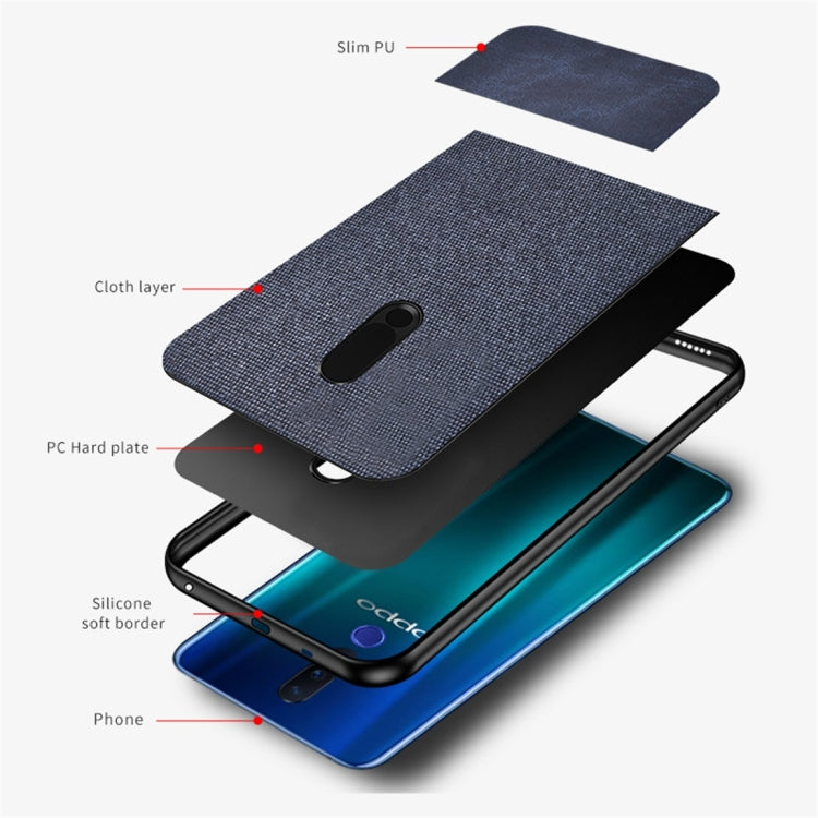 Shockproof Splicing PU + Cloth Protective Case for OPPO R19