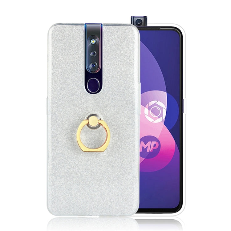 Glittery Powder Shockproof TPU Protective Case for OPPO F11 Pro, with 360 Degree Rotation Ring Holder