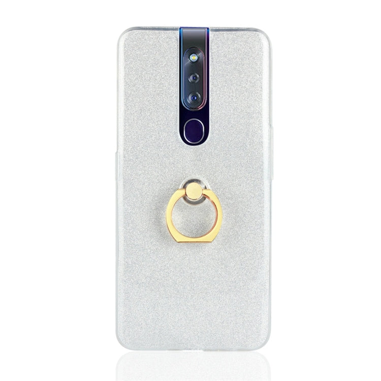 Glittery Powder Shockproof TPU Protective Case for OPPO F11 Pro, with 360 Degree Rotation Ring Holder