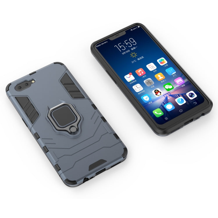 PC + TPU Shockproof Protective Case for OPPO A5, with Magnetic Ring Holder