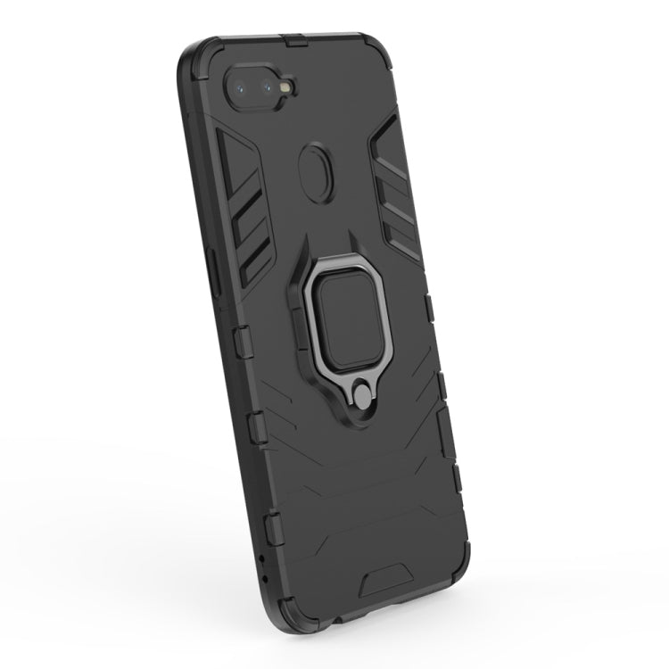 PC + TPU Shockproof Protective Case for OPPO F9, with Magnetic Ring Holder